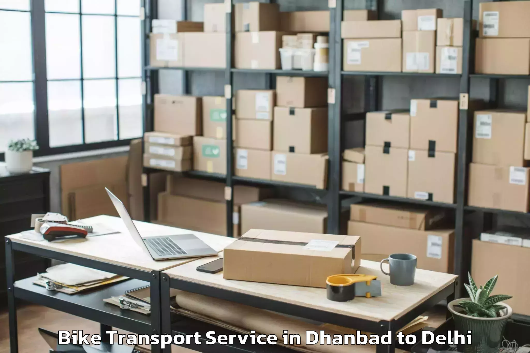 Get Dhanbad to Delhi Airport Del Bike Transport